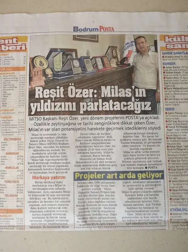 MİTSO BAŞKANI REŞİT ÖZER POSTA GAZETESİNİN BODRUM EKİNDE - 1