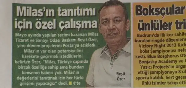 MİTSO BAŞKANI REŞİT ÖZER POSTA GAZETESİNİN BODRUM EKİNDE