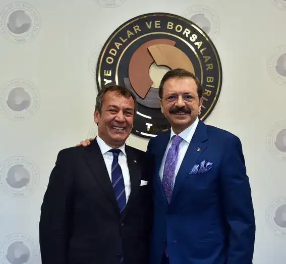 TOBB BAŞKANI, SEÇİMLERİNİ KAZANAN MİTSO BAŞKANI REŞİT ÖZER'İ KUTLADI