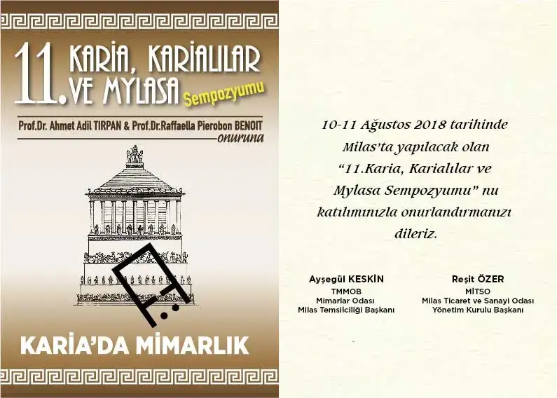 11. KARİA, KARİALILAR VE MYLASA SEMPOZYUMU 10 /11 AĞUSTOSTA... - 1