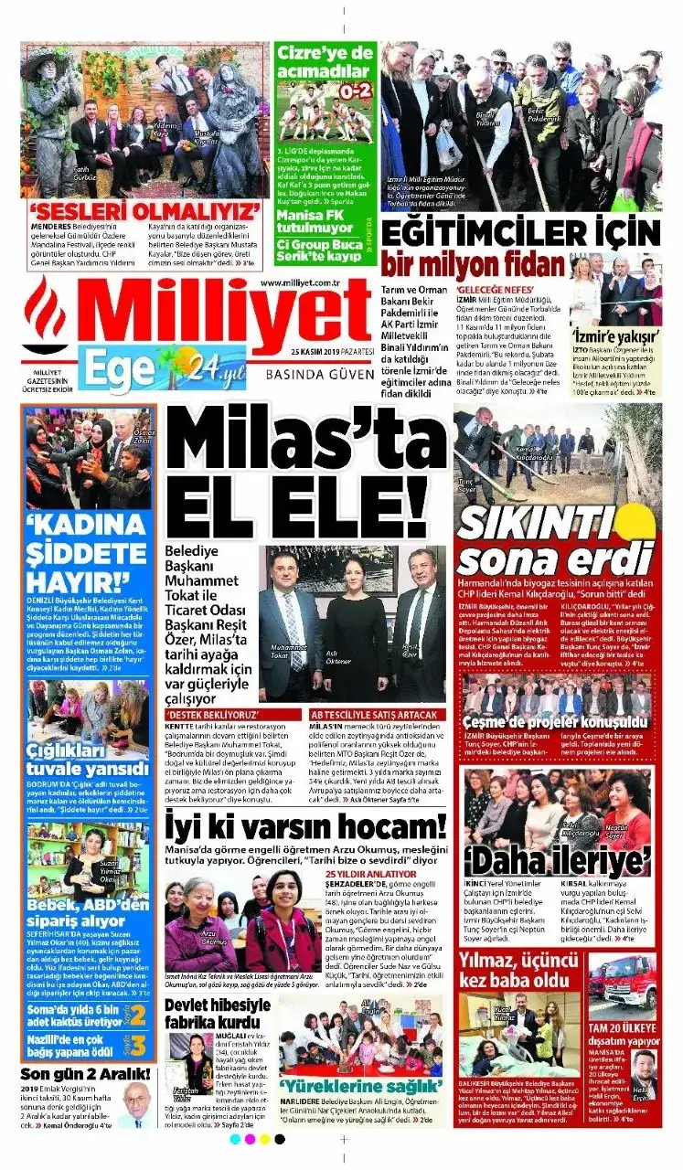 MİLAS, MİLLİYET EGE'DE BİR TAM SAYFA... - 1