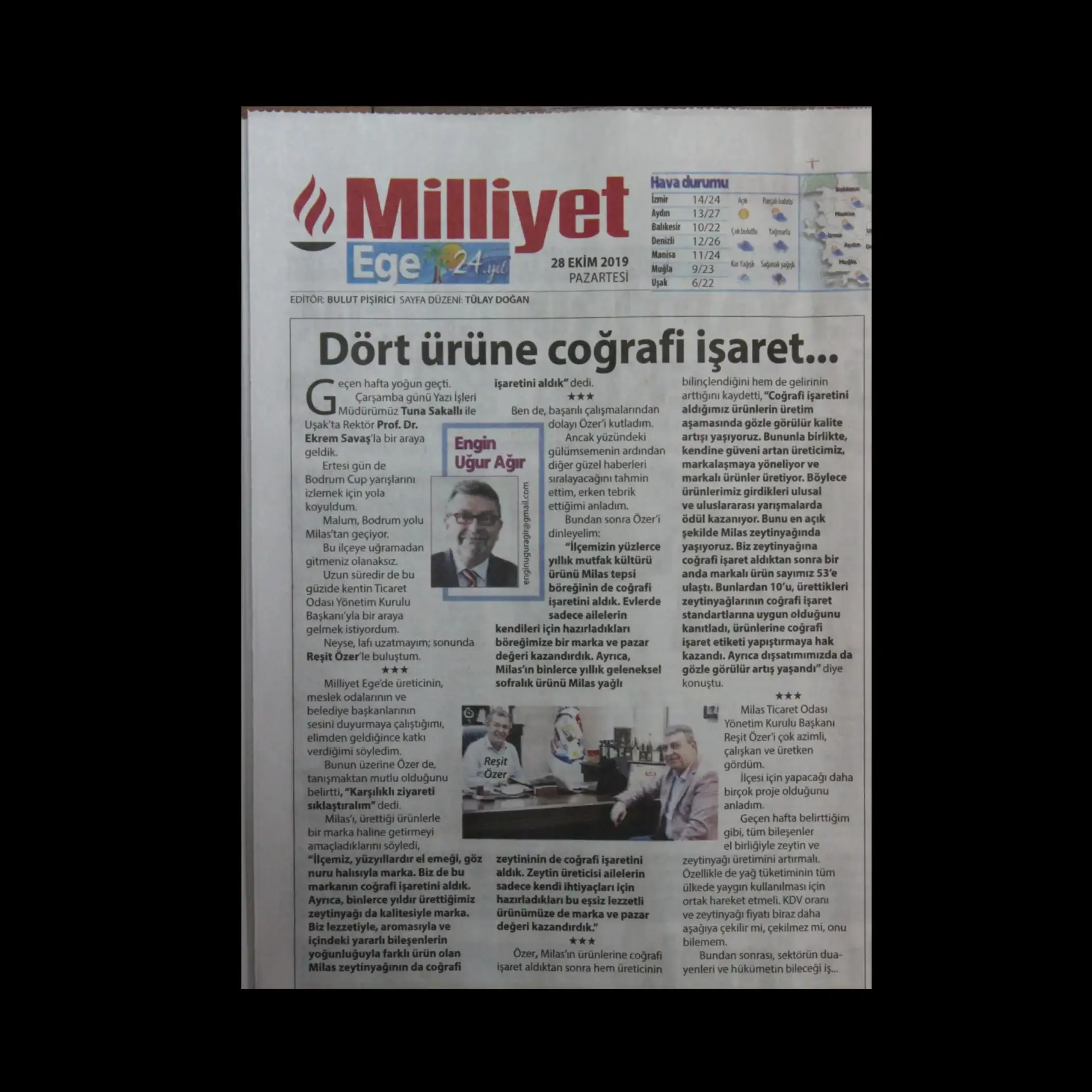 MİTSO VE ZEYTİN HASAT ŞENLİĞİ MİLLİYET'TE...