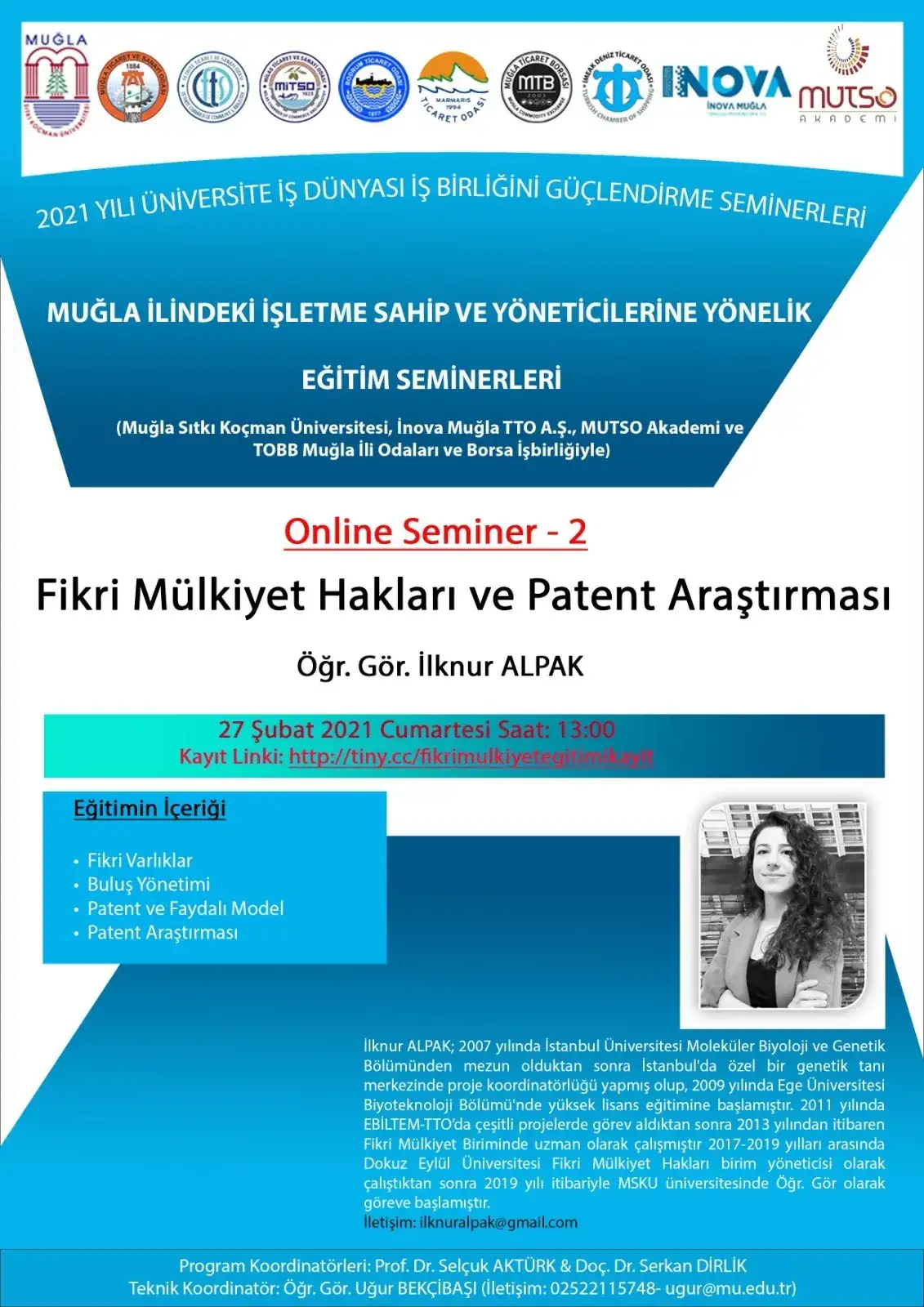 "FİKRİ MÜLKİYET HAKLARI VE PATENT ARAŞTIRMASI" SEMİNERİ 27 ŞUBATTA ONLİNE.. - 1