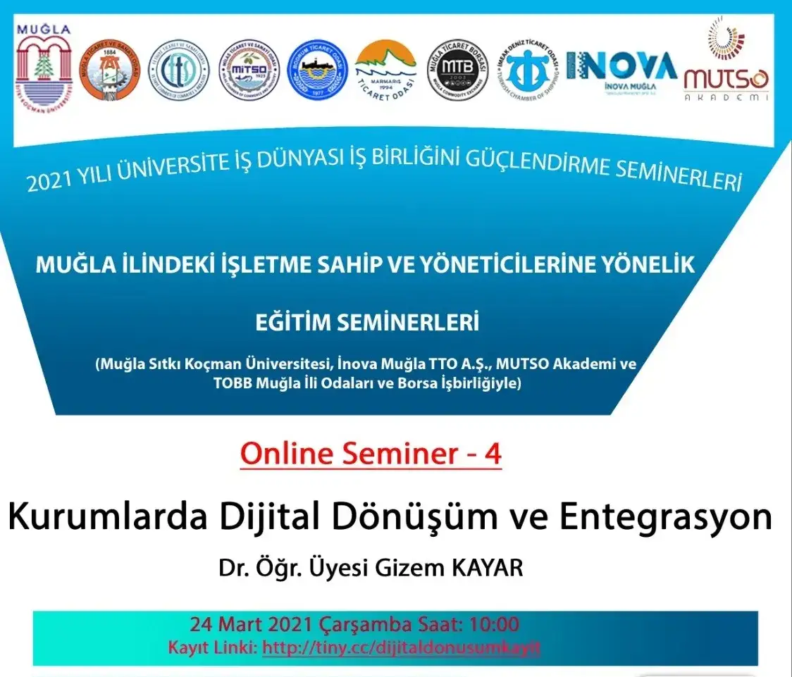 Üniversite - iş dünyası işbirliğinde düzenleniyor: KURUMLARDA DİJİTAL DÖNÜŞÜM VE ENTEGRASYON ANLATILACAK...