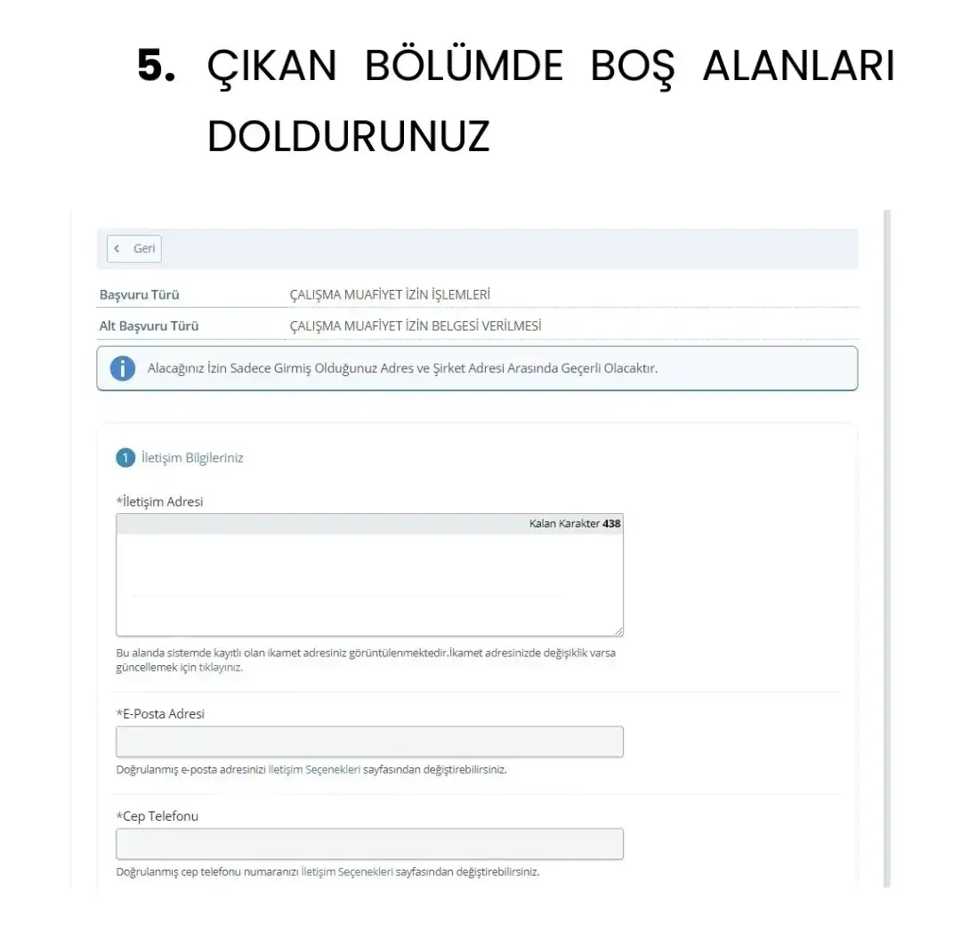 E-DEVLET ÜZERİNDEN ALINAN ÇALIŞMA MUAFİYET İZİN İŞLEMLERİ ADIMLARI - 3