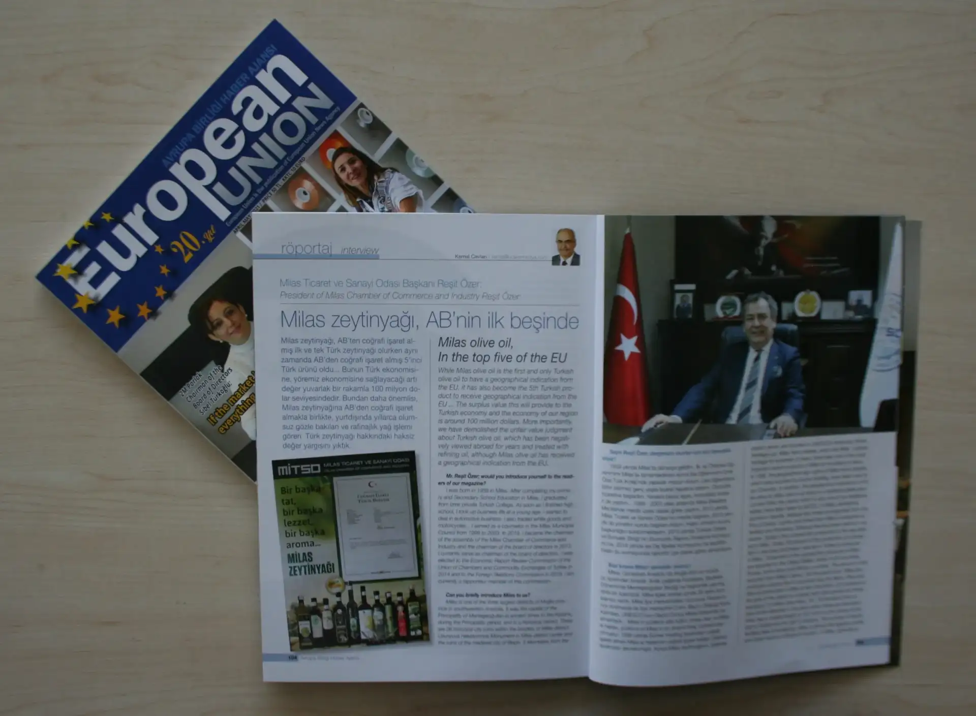 MİLAS ZEYTİNYAĞI VE REŞİT ÖZER, EUROPEAN UNION / YENİ EKONOMİ DERGİSİNDE - 1