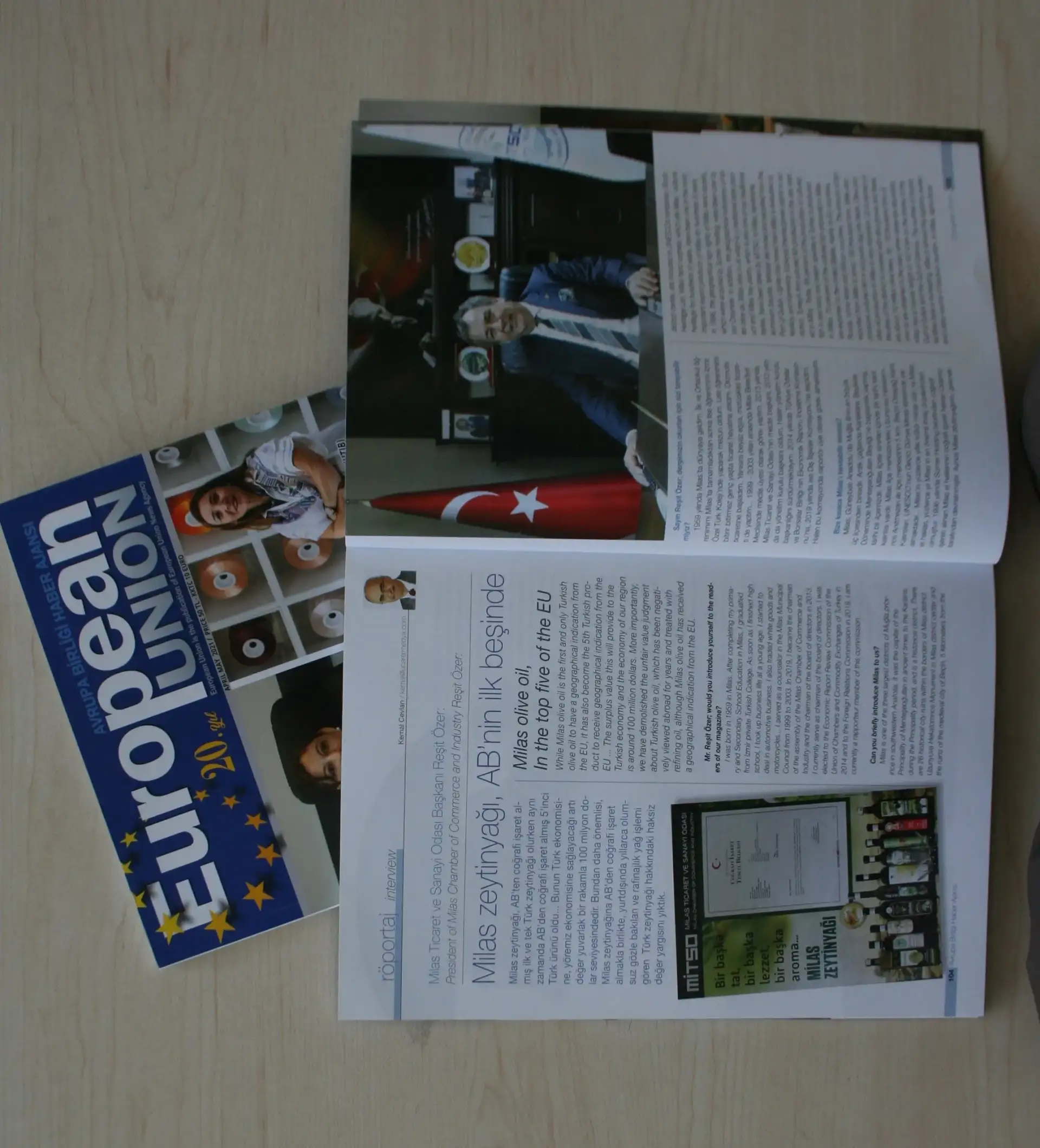 MİLAS ZEYTİNYAĞI VE REŞİT ÖZER, EUROPEAN UNION / YENİ EKONOMİ DERGİSİNDE