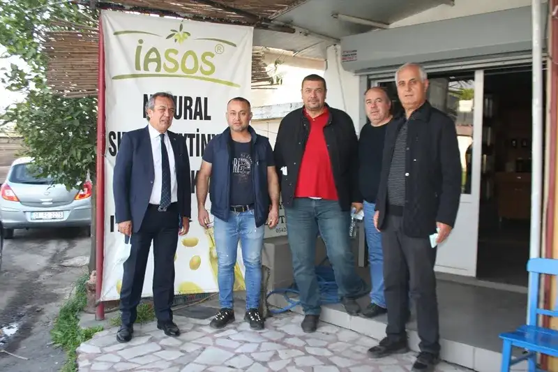 Zeytinyağı üreticilerine bolluk ve bereket dilediler: MİTSO YÖNETİMİ BAFA İASOS ZEYİTİN VE ZEYTİNYAĞI İŞYERİNDE