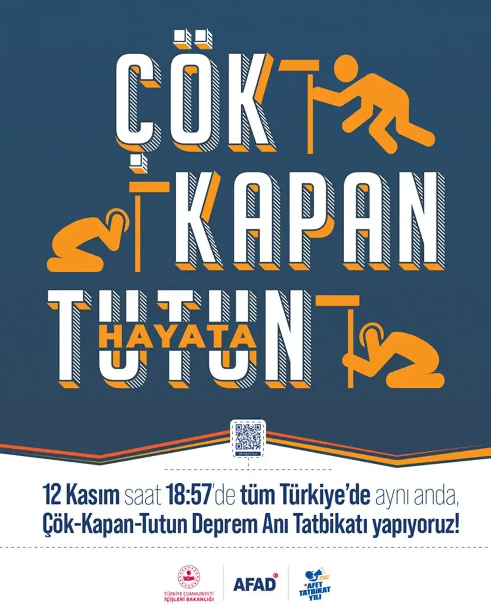 Afet Anı, Çök-Kapan-Tutun Tatbikatı.