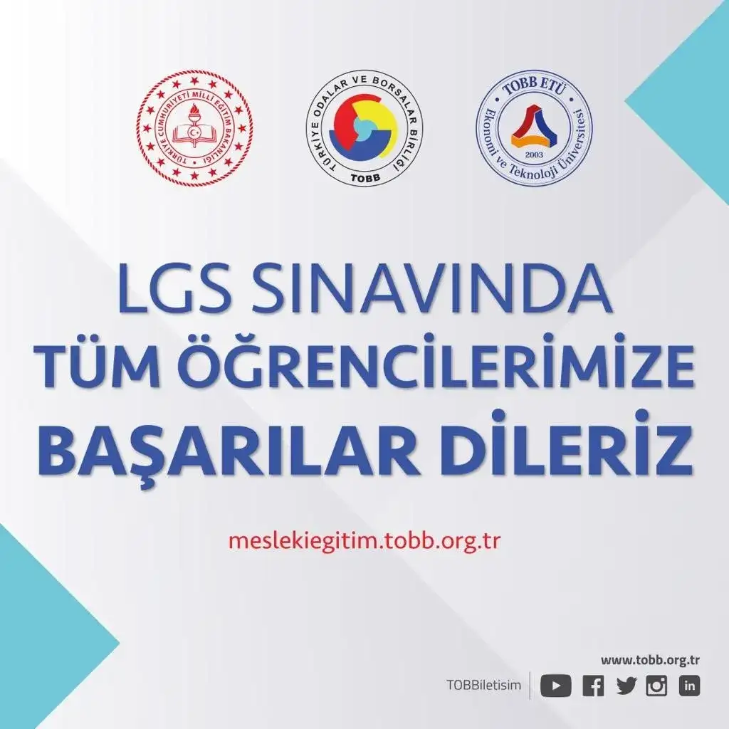 TÜM ÖĞRENCİLERİMİZE 4 HAZİRAN PAZAR GÜNÜ GİRECEKLERİ LGS SINAVINDA BAŞARILAR DİLERİZ.