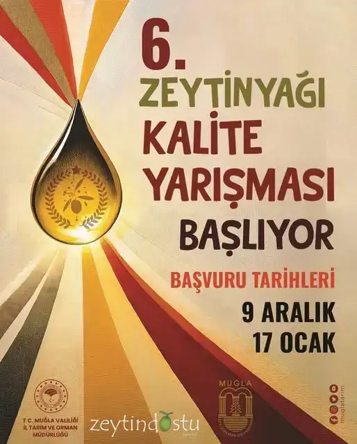 MUĞLA ZEYTİNYAĞI KALİTE YARIŞMASI İÇİN BAŞVURULAR BAŞLADI
