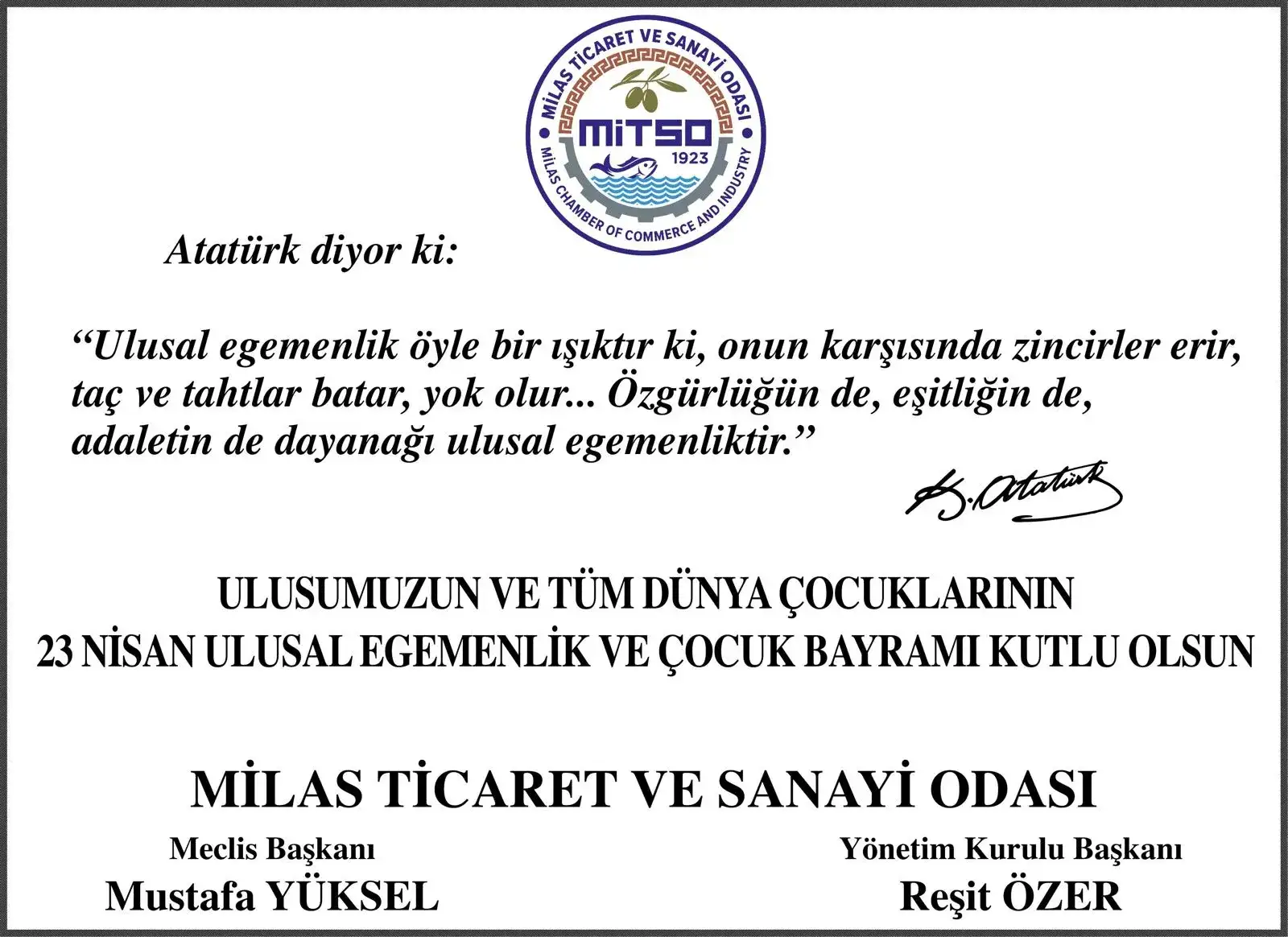 Happy April 23 National Sovereignty and Children's Day...