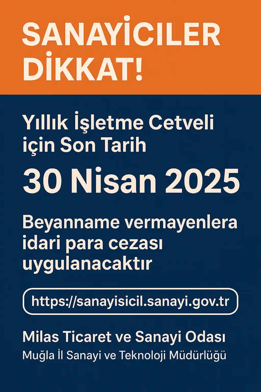 Sanayi Sicil Belgesi Sahiplerine Önemli Uyarı: Yıllık İşletme Cetveli İçin Son Tarih 30 Nisan