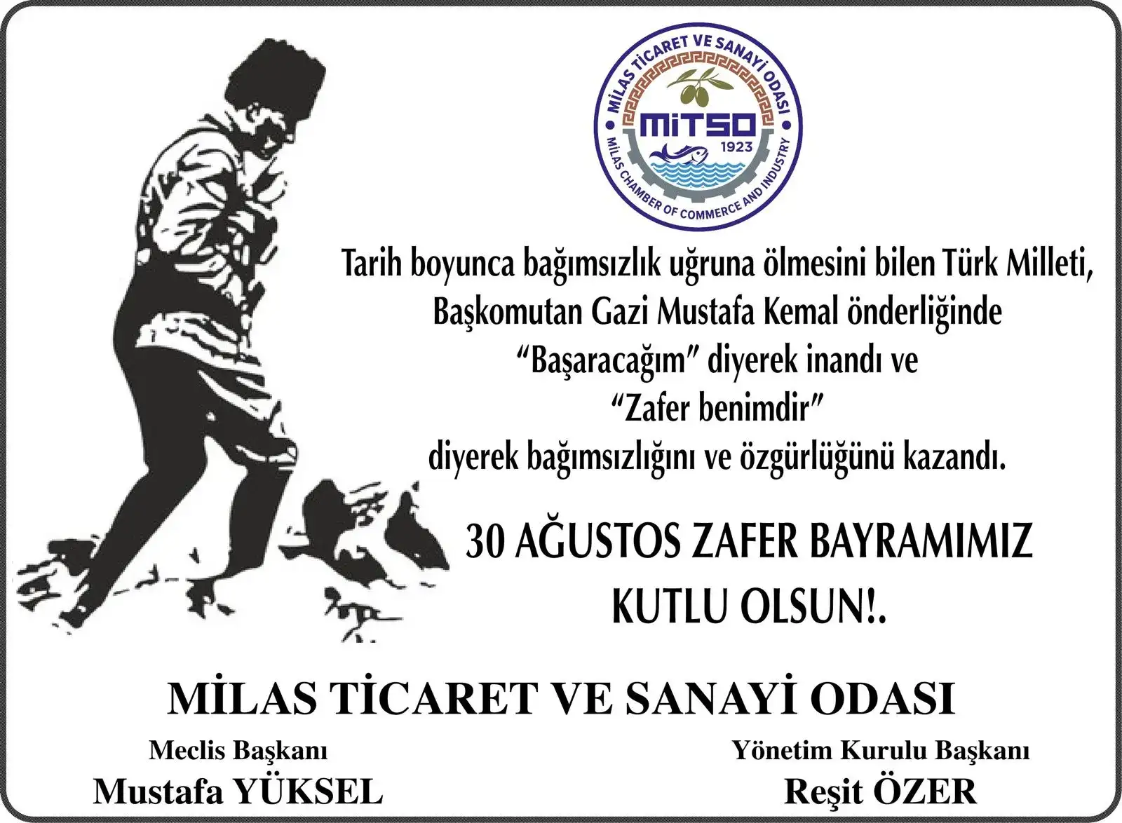 30 AĞUSTOS ZAFER BAYRAMIMIZ KUTLU OLSUN