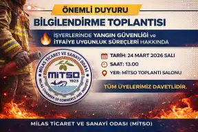 MİTSO’dan Yangın Güvenliği ve İtfaiye Uygunluk Süreçlerine Yönelik Bilgilendirme Toplantısı