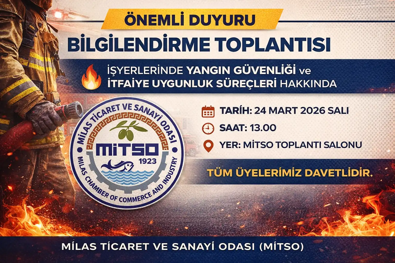 MİTSO’dan Yangın Güvenliği ve İtfaiye Uygunluk Süreçlerine Yönelik Bilgilendirme Toplantısı